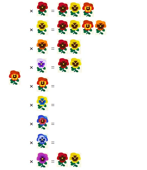 ポケ森 ガーデン パンジー交配表 あかきいろ