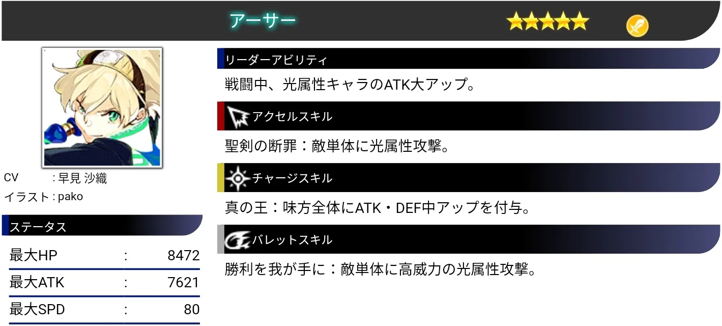 237 リセマラ 当たり アーサー